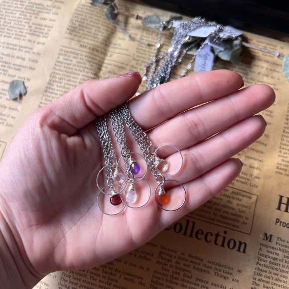 Gemstone Hoop Necklace - Picture 7 of 7